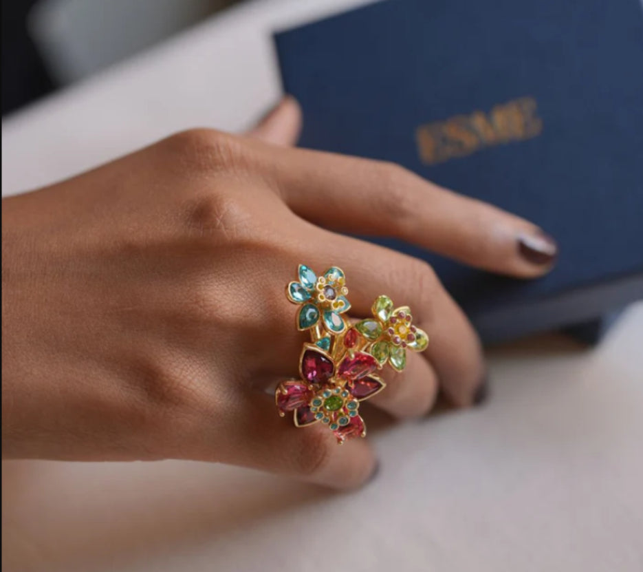 Sunlit Petal Garden Ring