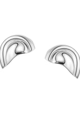Molten Arc Silver Cuff Earrings