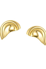 Molten Arc Gold Cuff Earrings