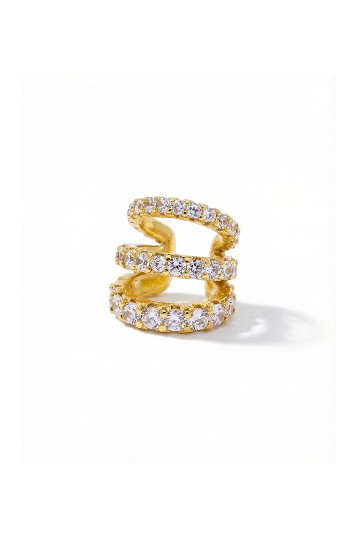 Glided Coil Gold Cuff Earrings
