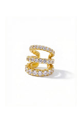 Glided Coil Gold Cuff Earrings