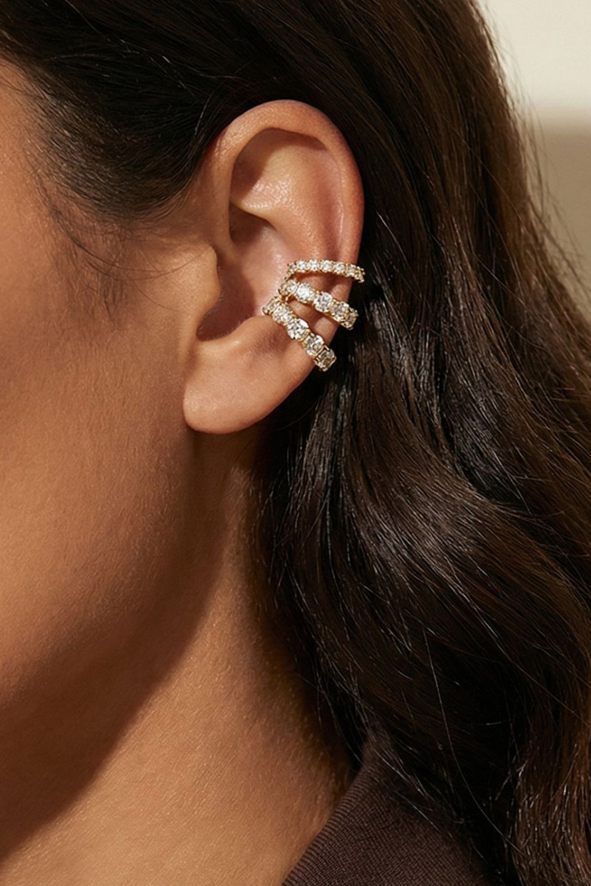 Glided Coil Gold Cuff Earrings