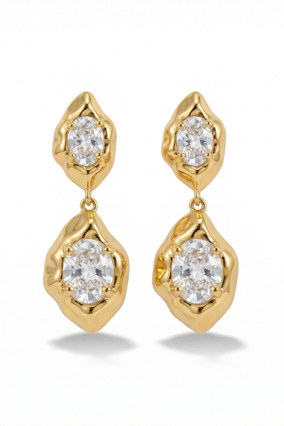 Molten Gold Drop Earrings