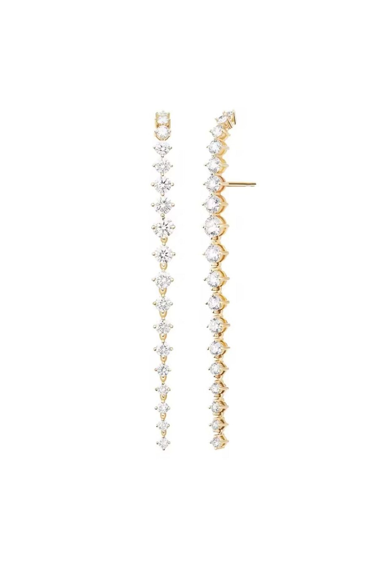 Luxury Gold Tennis Drop Earrings