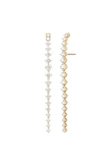 Luxury Gold Tennis Drop Earrings