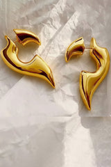 Bold Sculptural Gold Hoop Earrings