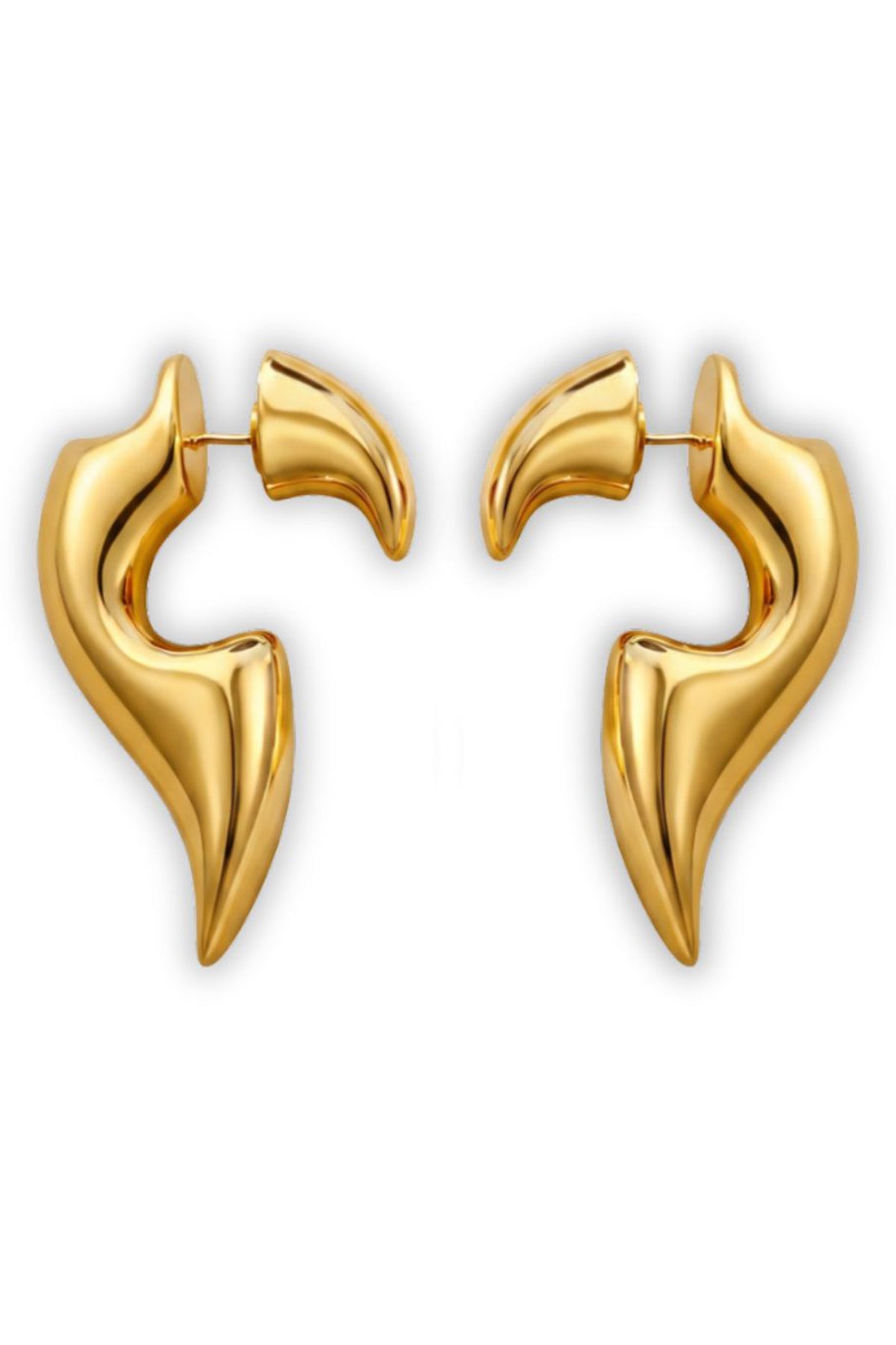 Bold Sculptural Gold Hoop Earrings