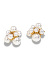 Freshwater Pearl Flower Stud Earrings