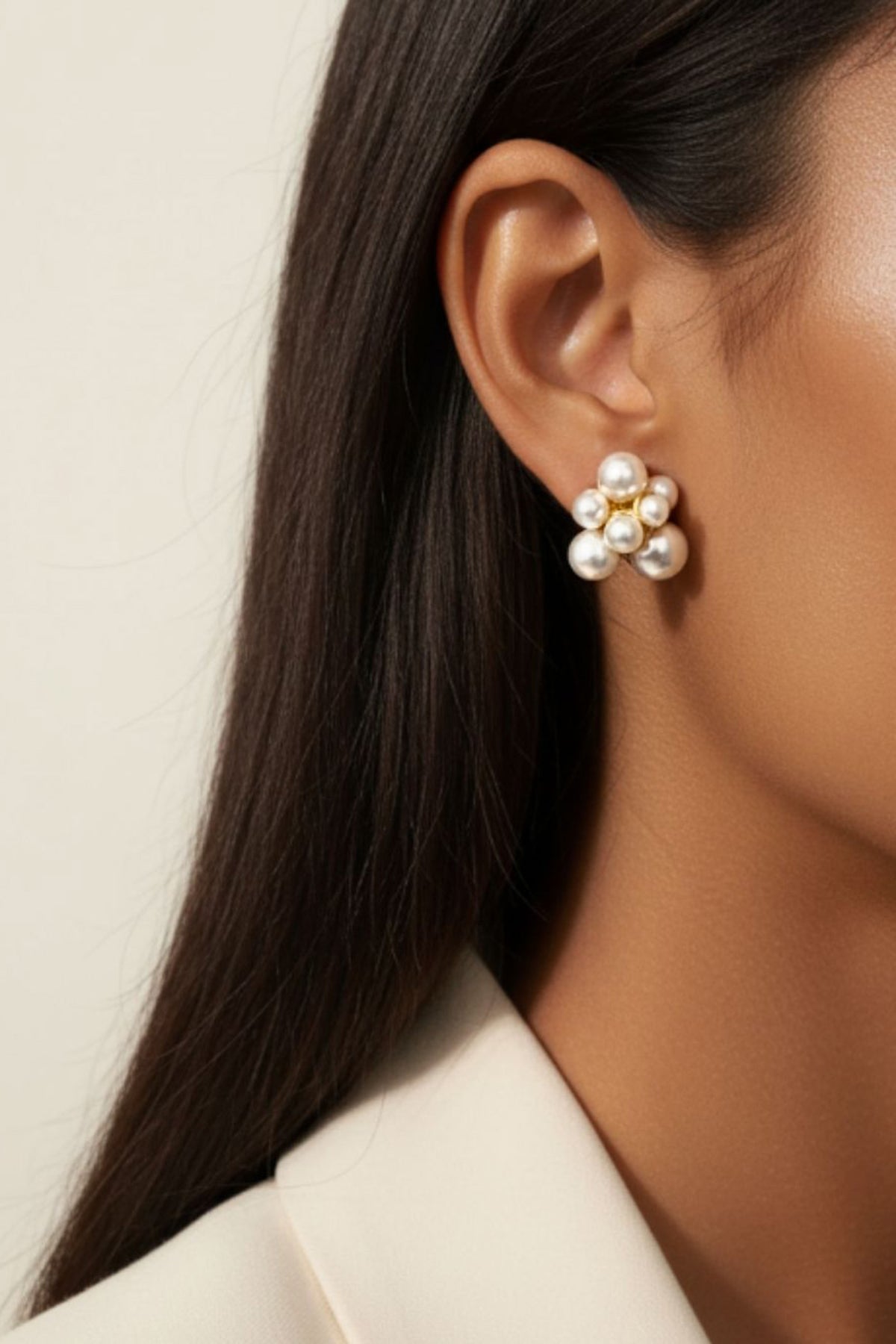 Freshwater Pearl Flower Stud Earrings