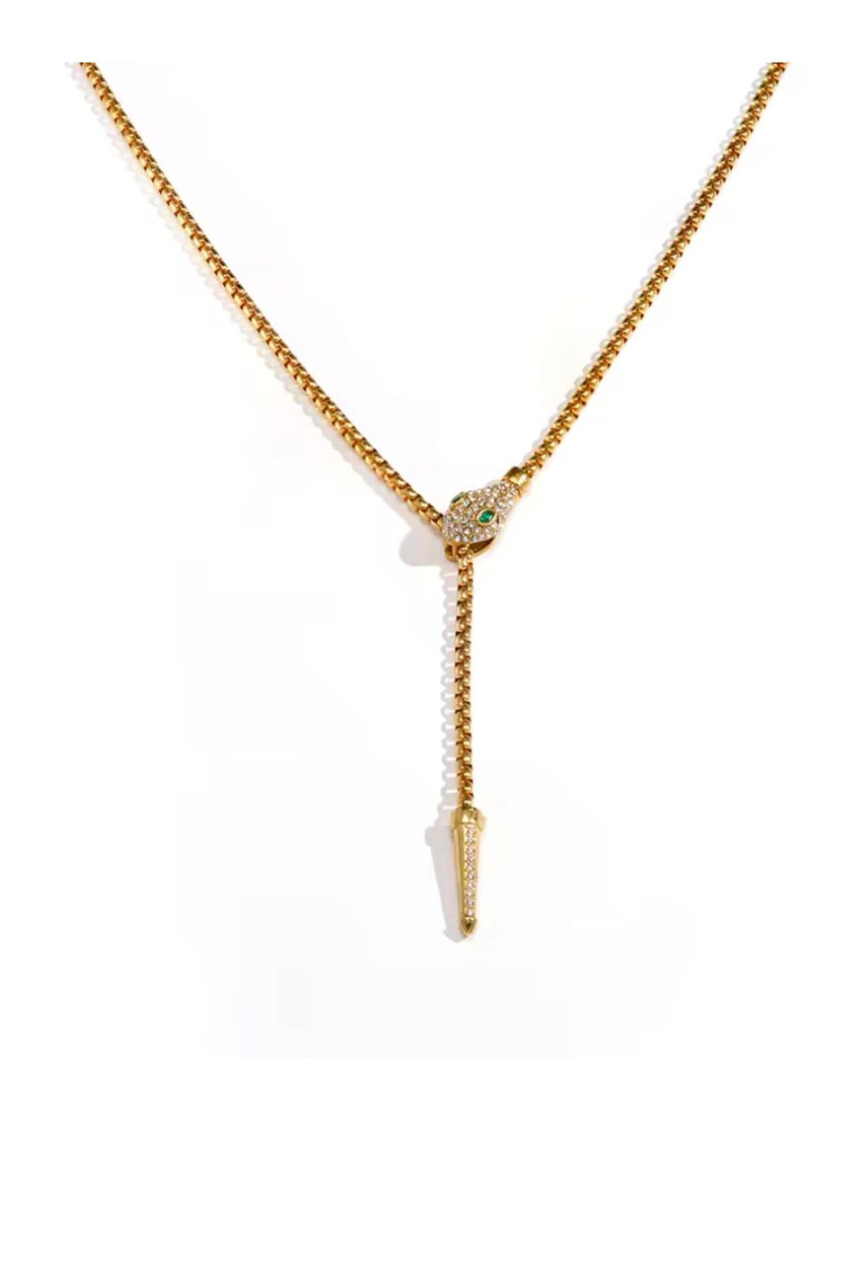 Ophira Crystal Gold Lariat Necklace