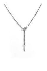 Ophira Crystal Silver Lariat Necklace