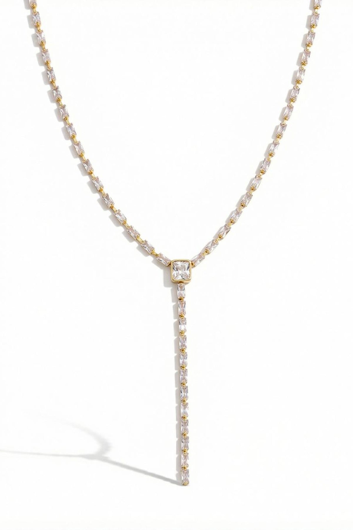 Lustre Line Crystal Tennis Drop Necklace