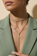 Lustre Line Crystal Tennis Drop Necklace