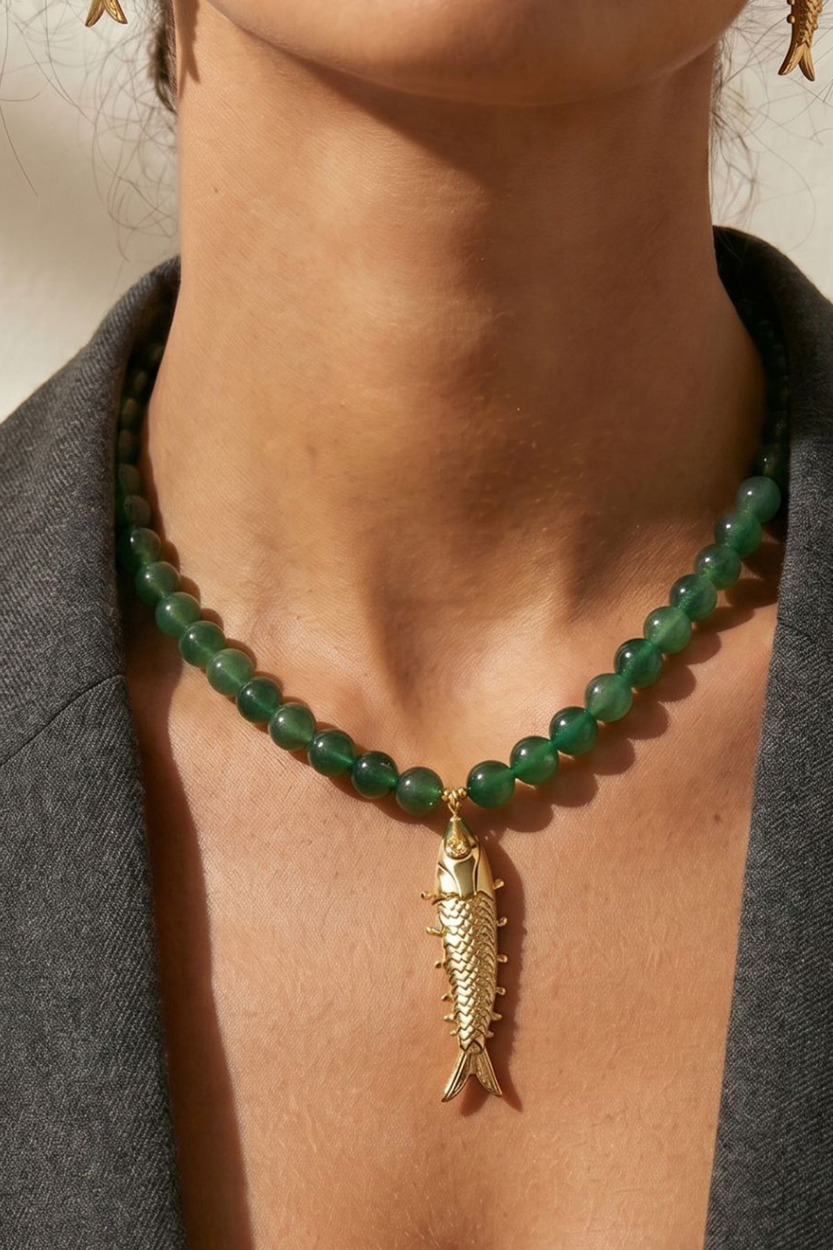 Amalfi Gold Fish Pendant Necklace