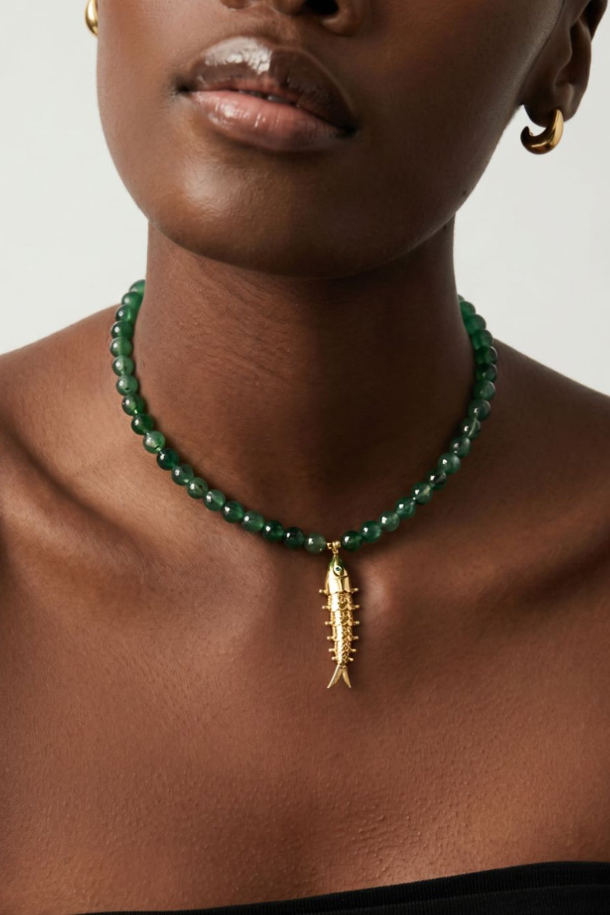Amalfi Gold Fish Pendant Necklace