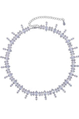 Lustre Drop Silver Crystal Necklace