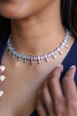 Lustre Drop Gold Crystal Necklace