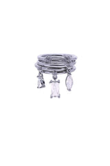 Lunelle Silver Crystal Stack Ring