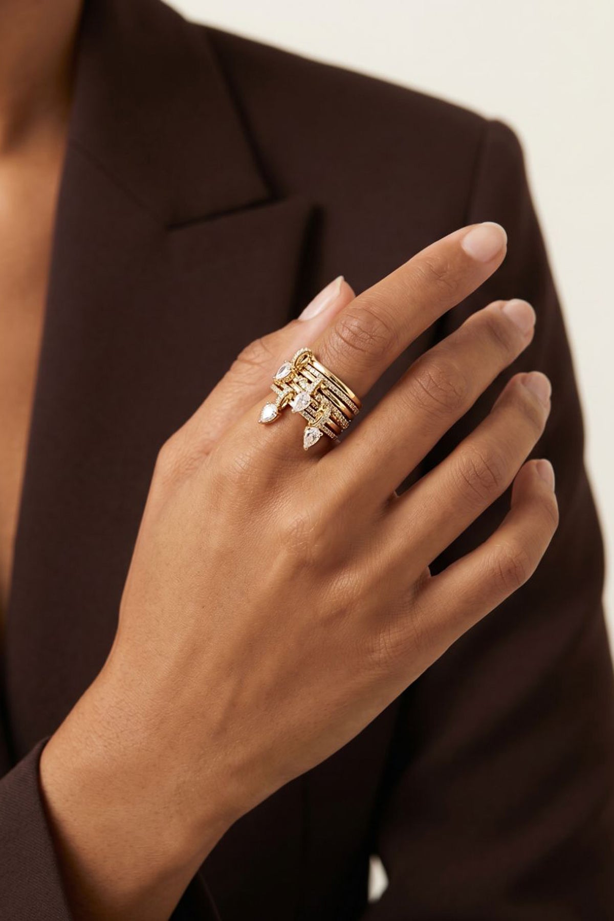 Multi-Stone Drop Crystal Ring