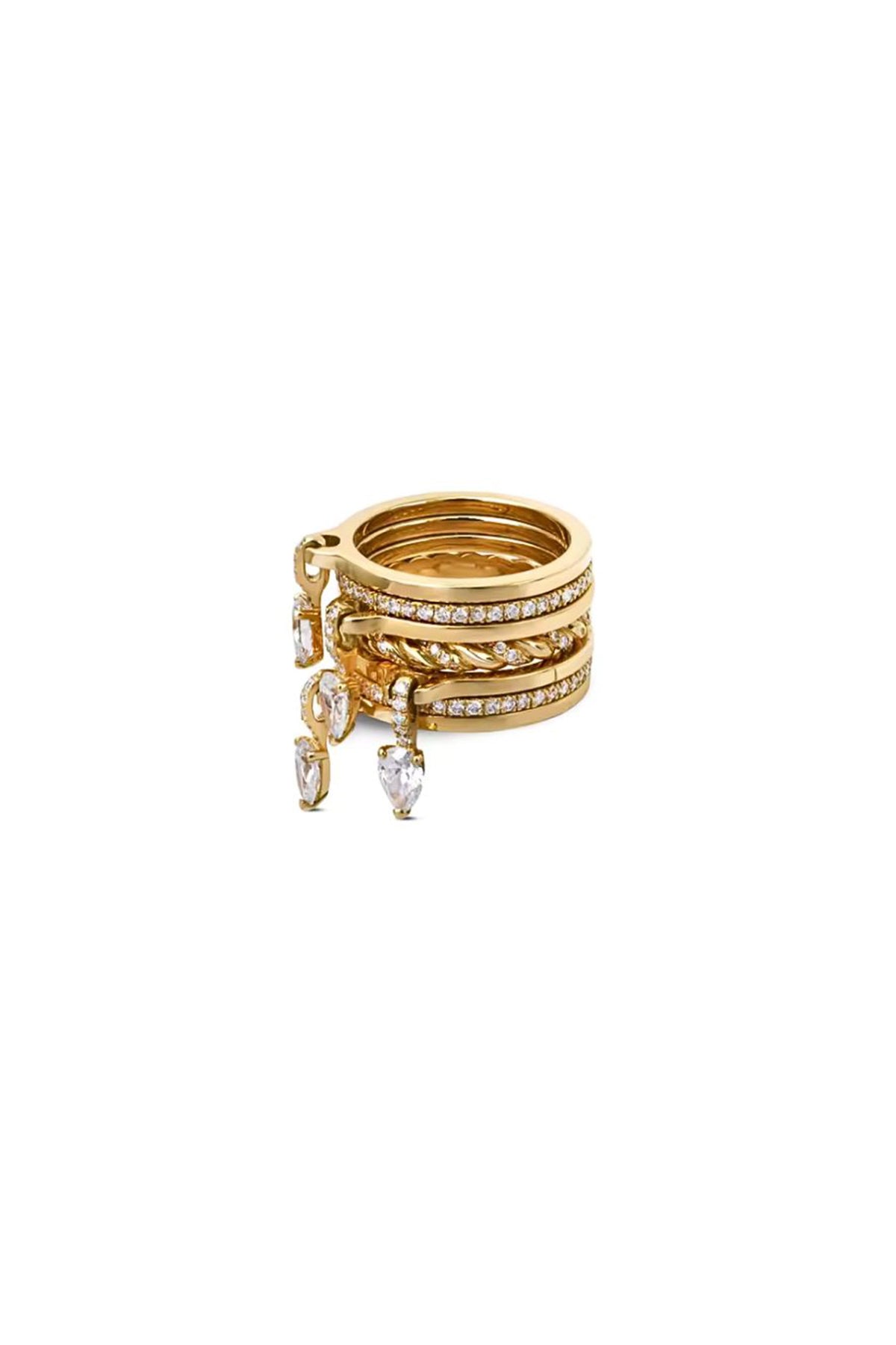 Multi-Stone Drop Crystal Ring
