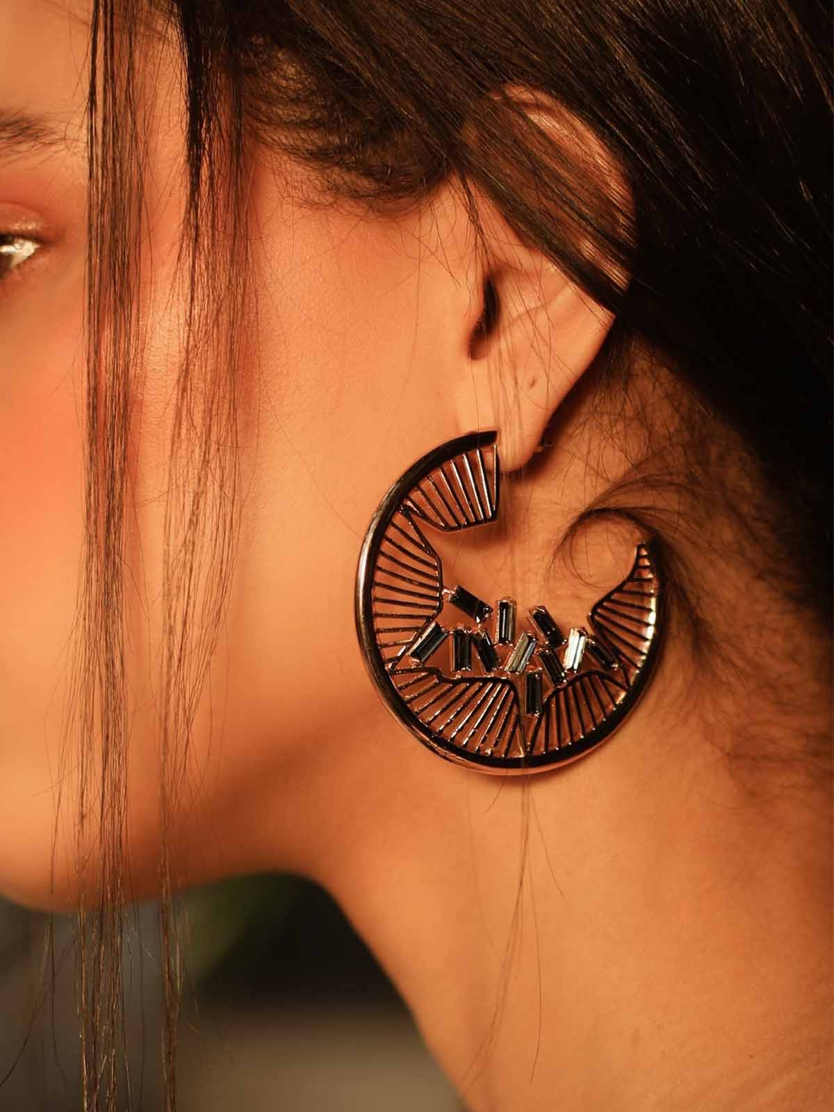 Falling Crystal Hoops