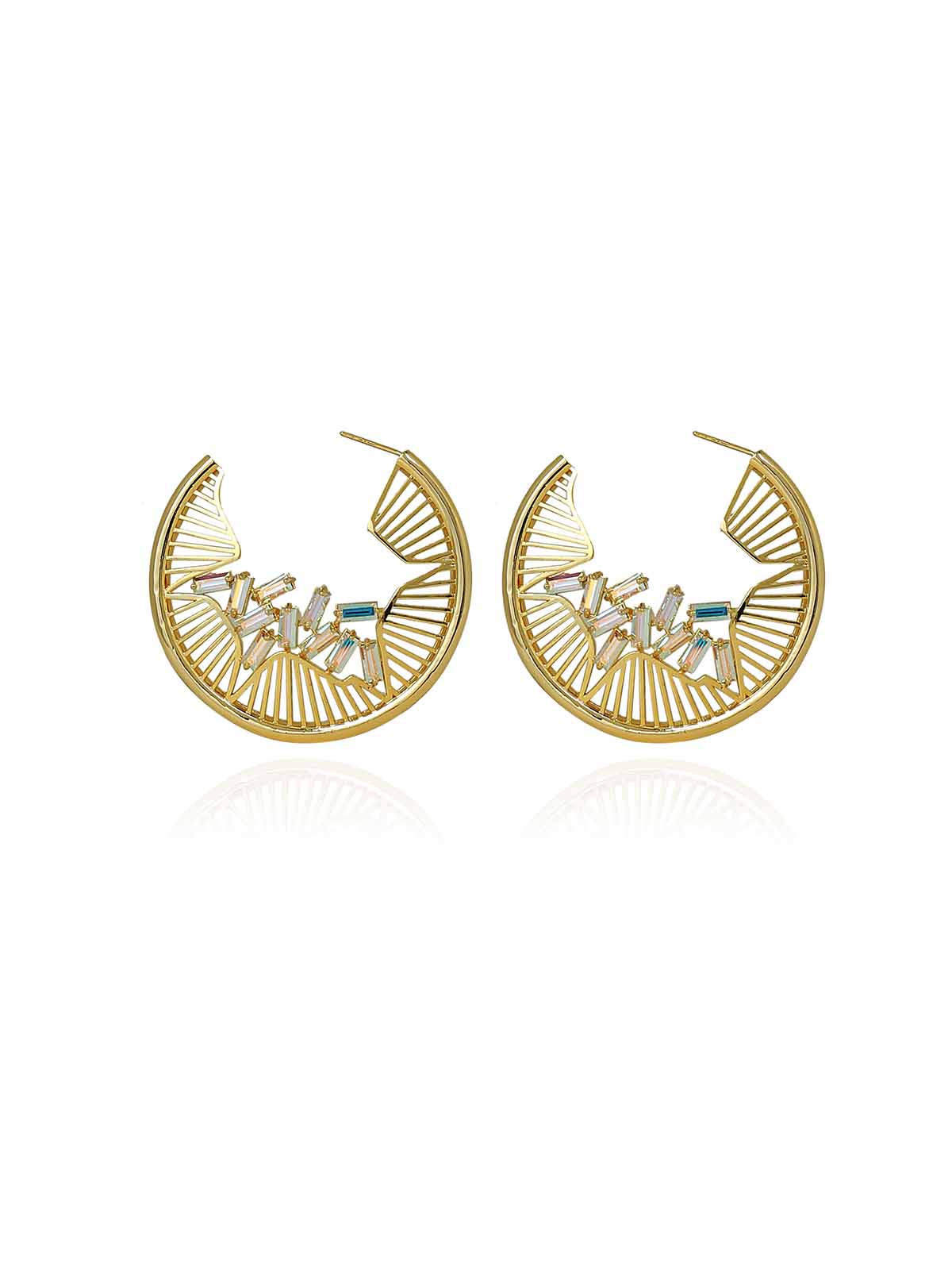 Falling Crystal Hoops