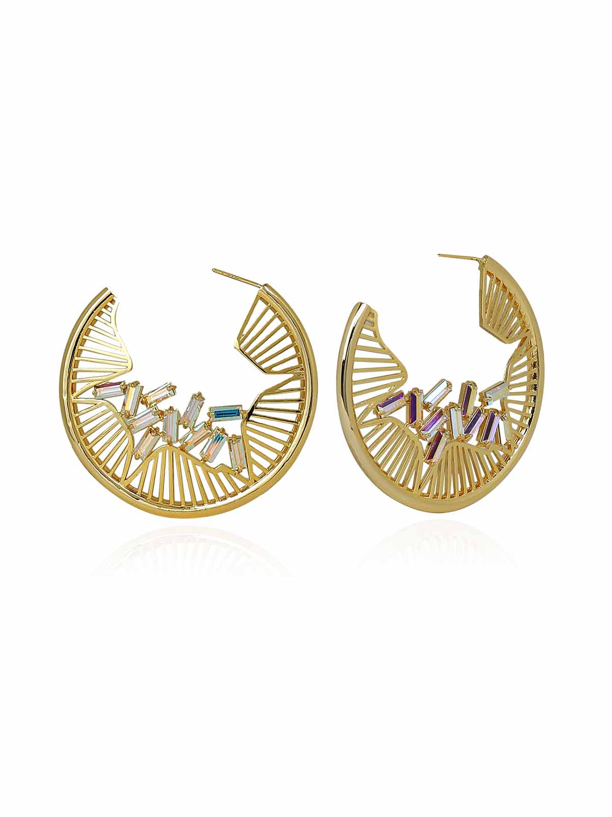 Falling Crystal Hoops