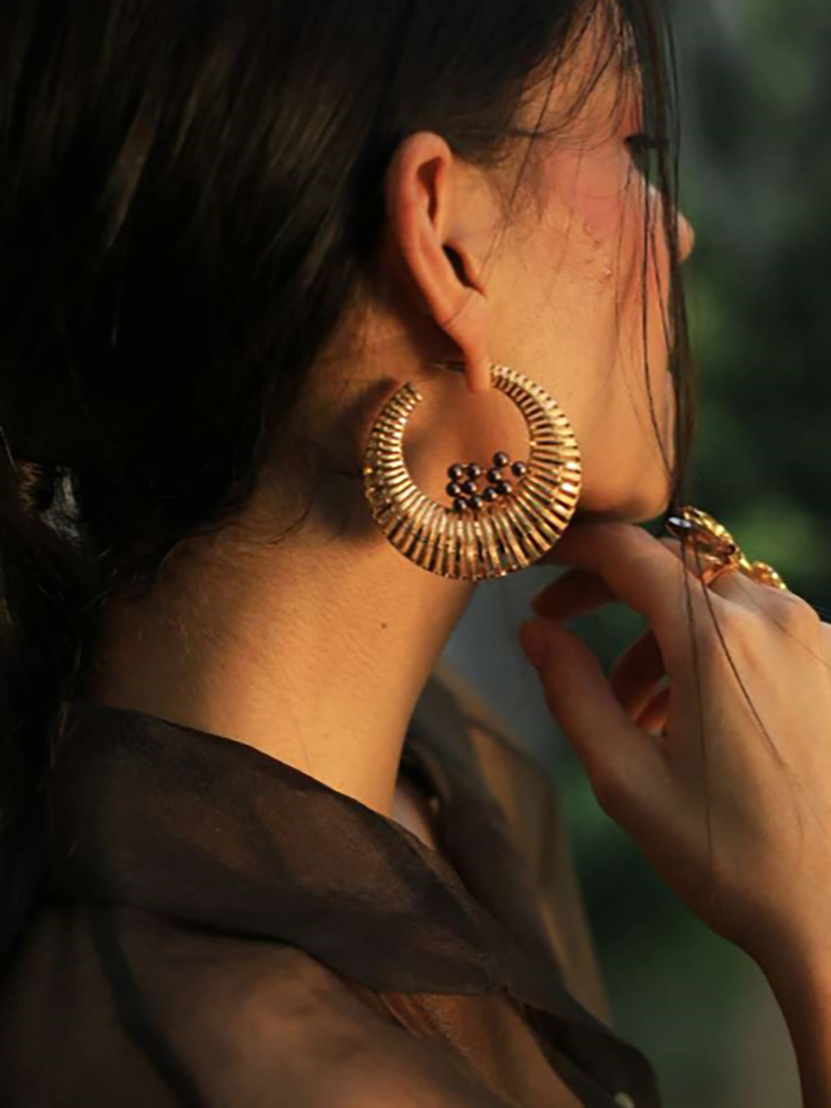 Crystal & Woven Statement Hoops