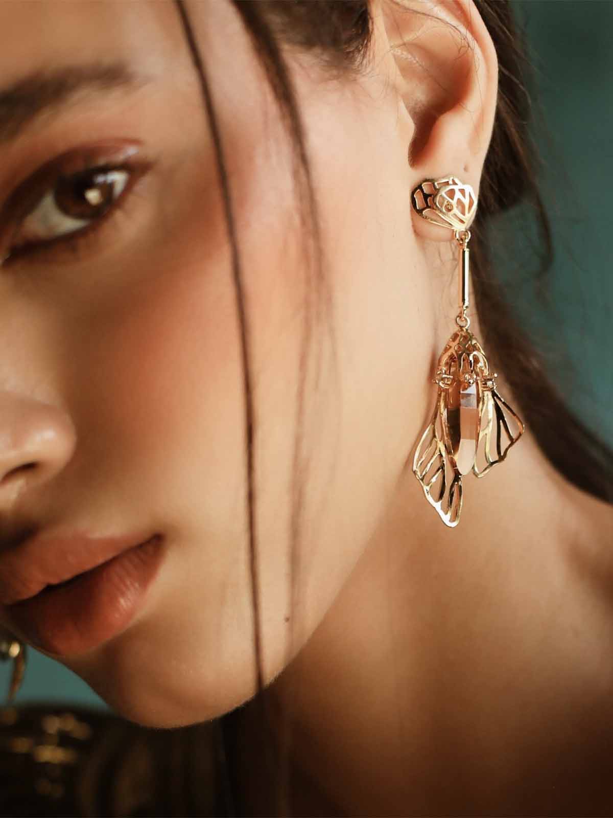 Crystal Butterfly Danglers
