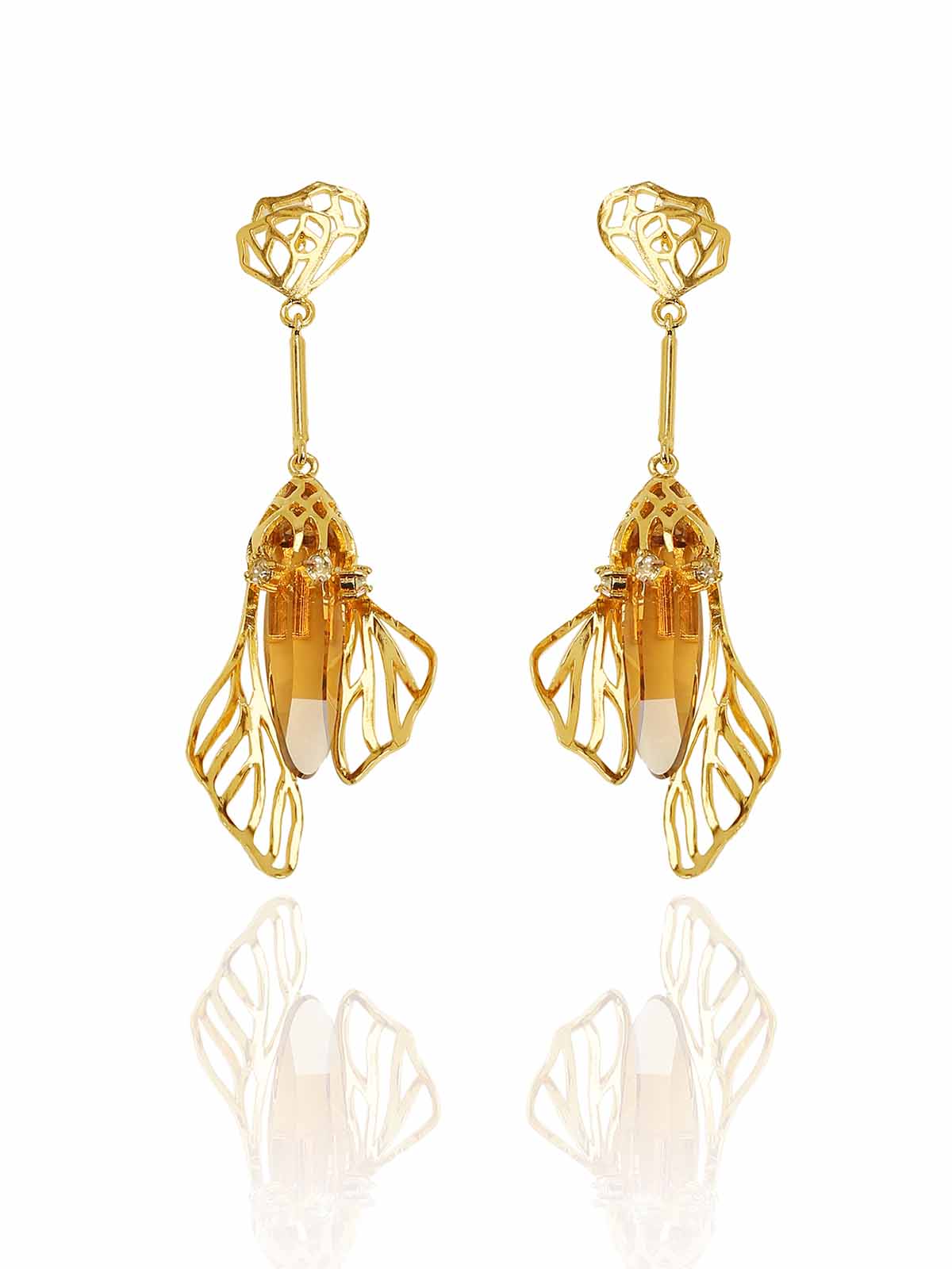 Crystal Butterfly Danglers