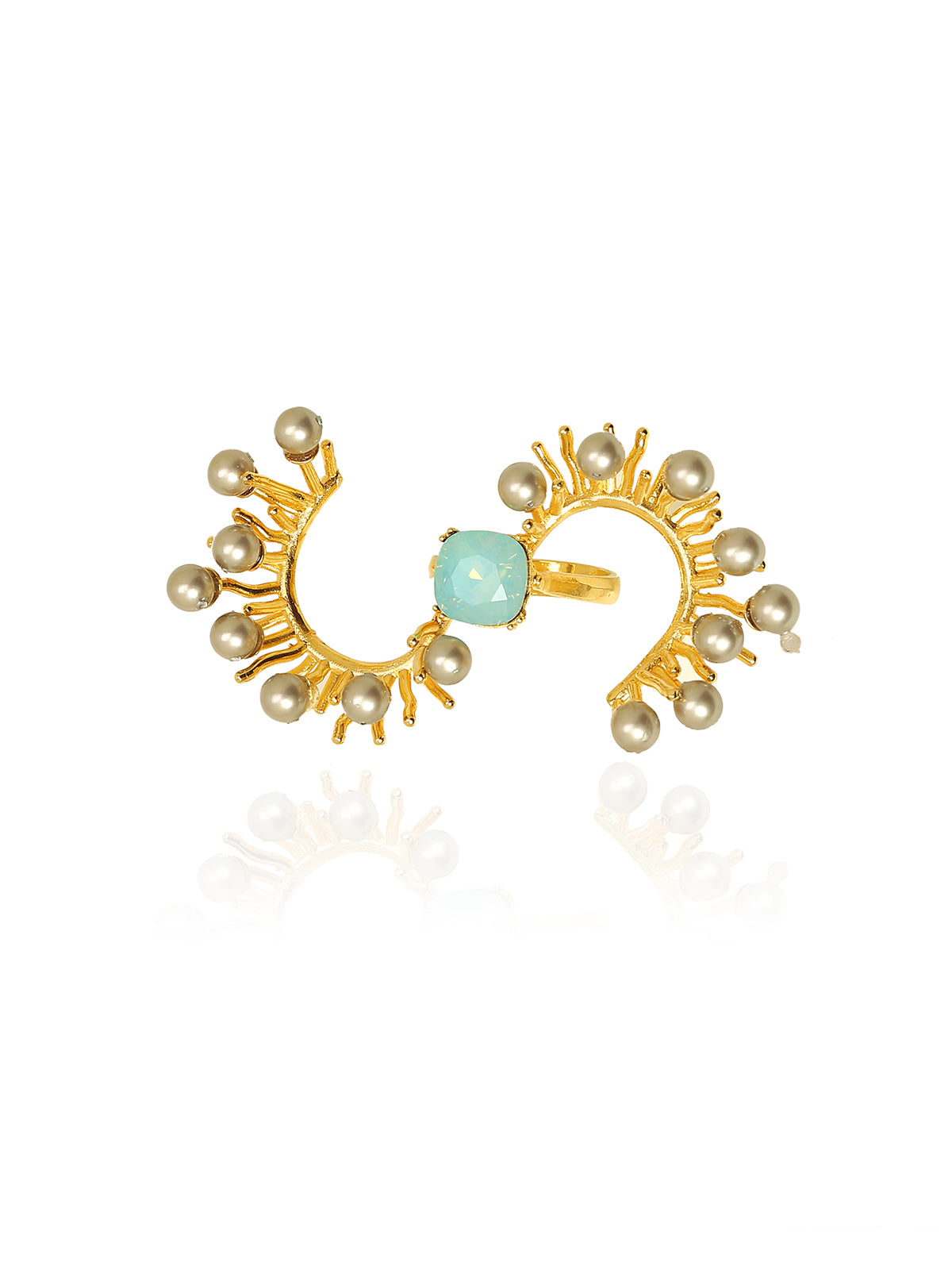 Double Finger Crystal Ring