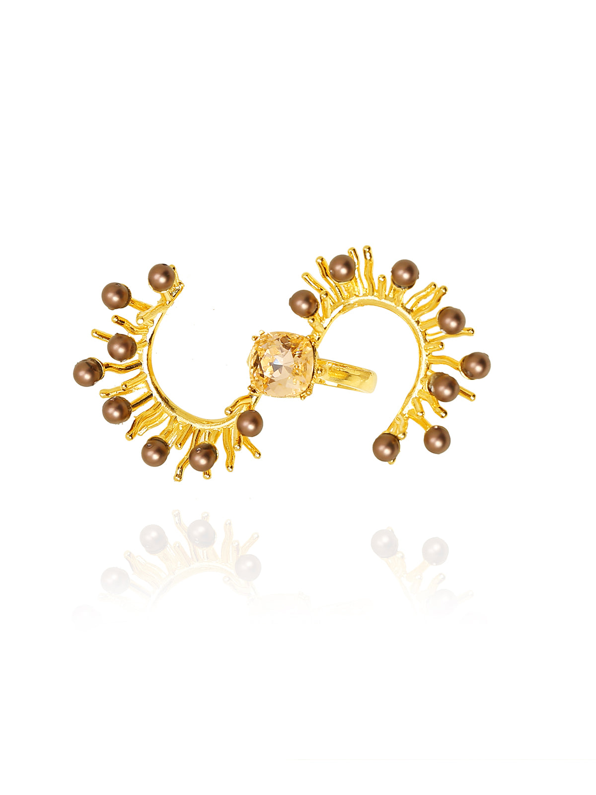 Double Finger Crystal Ring