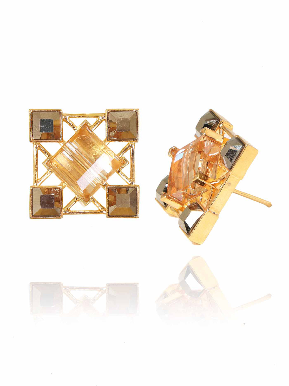 Square Crystal Studs