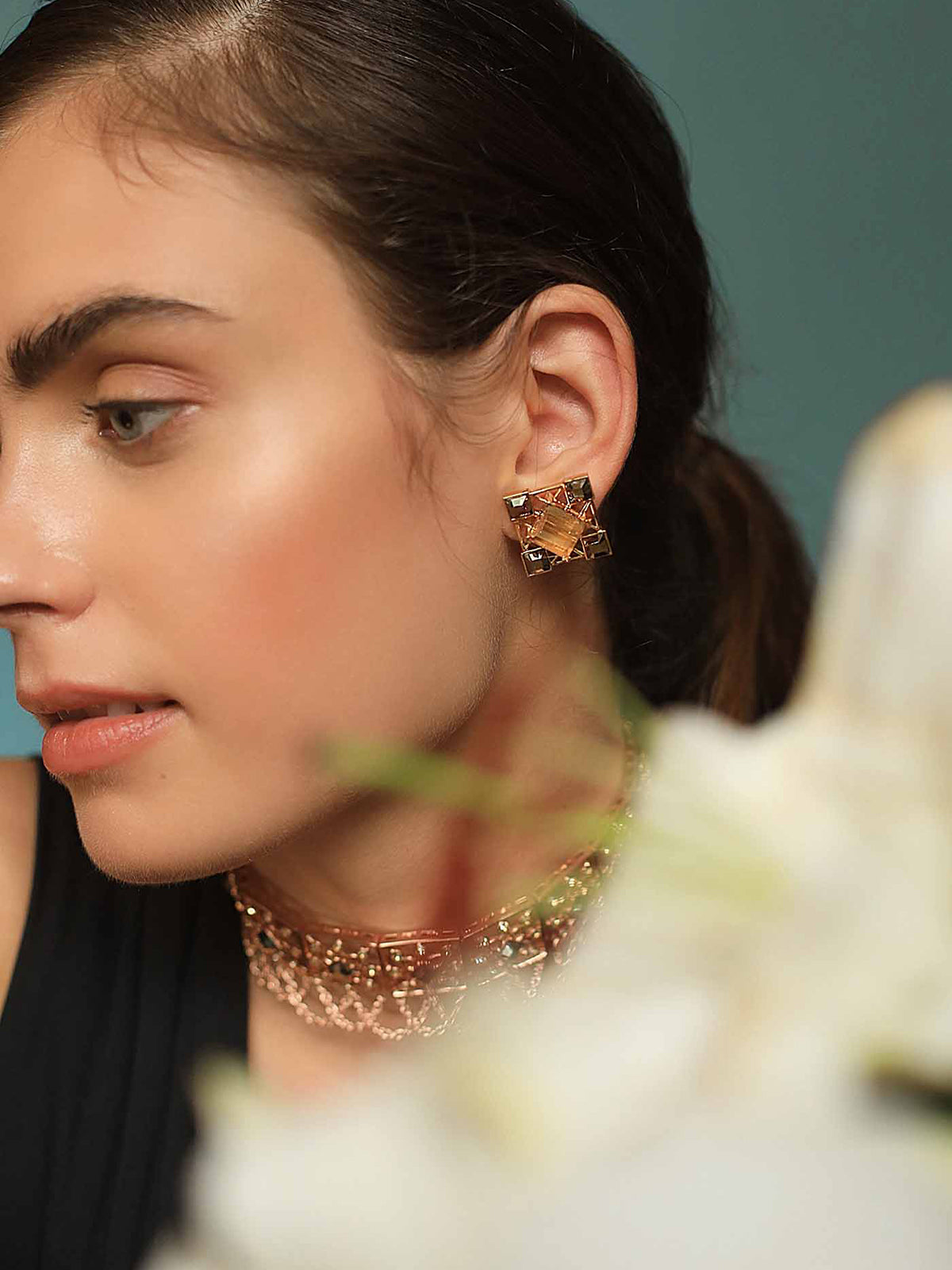 Square Crystal Studs