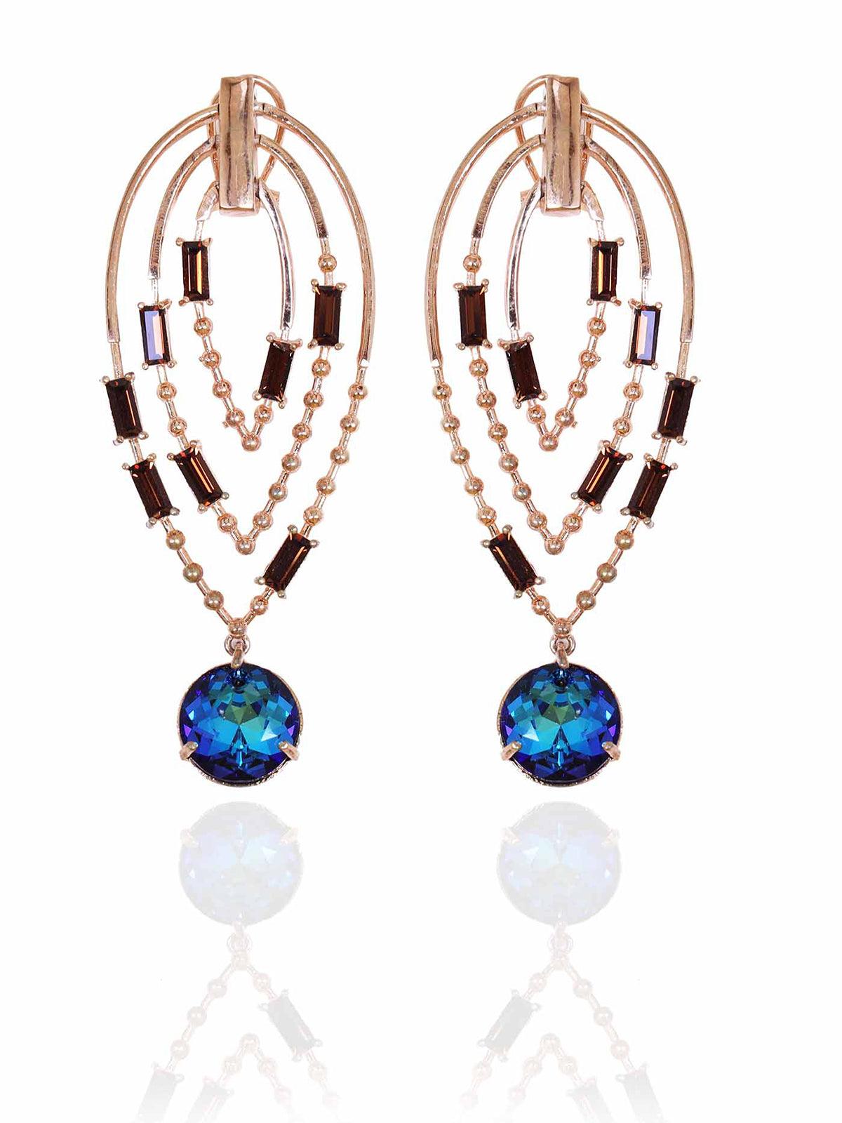 Oval Crystal Danglers