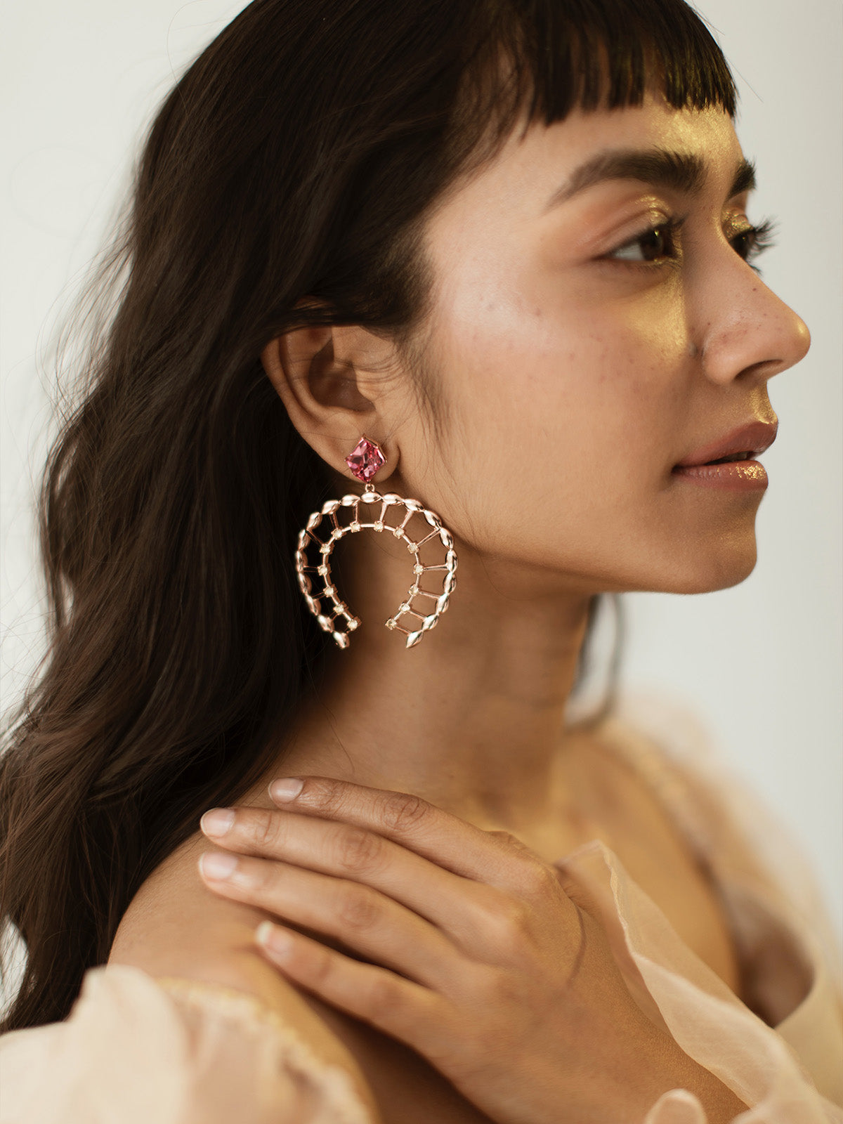 Horse Shoe Crystal Earrings