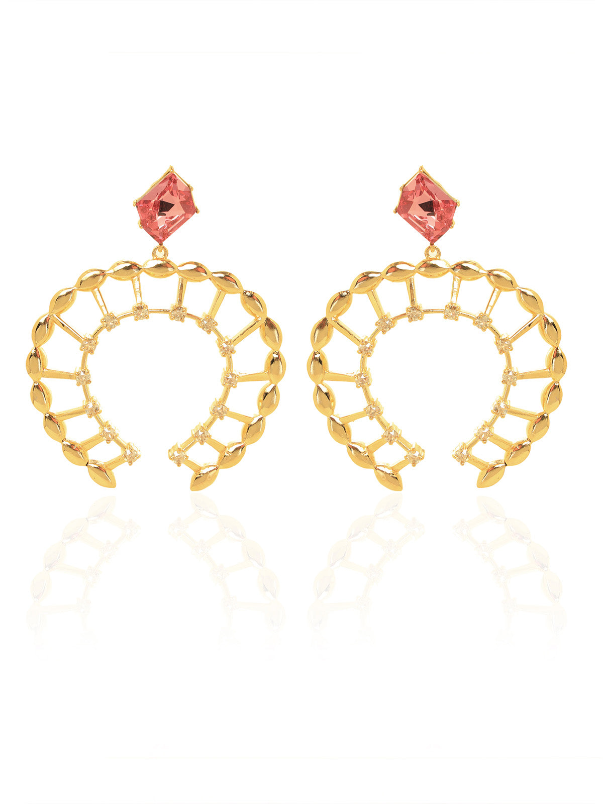 Horse Shoe Crystal Earrings