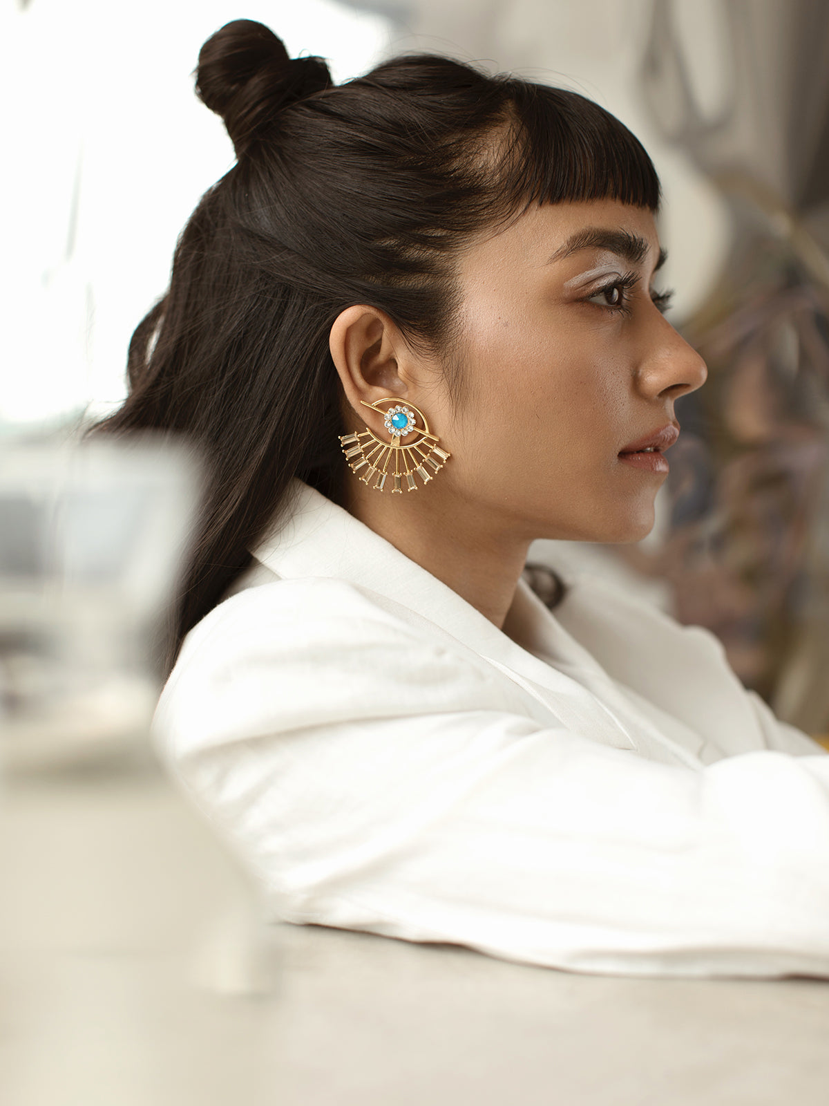 Open Eye Crystal Studs