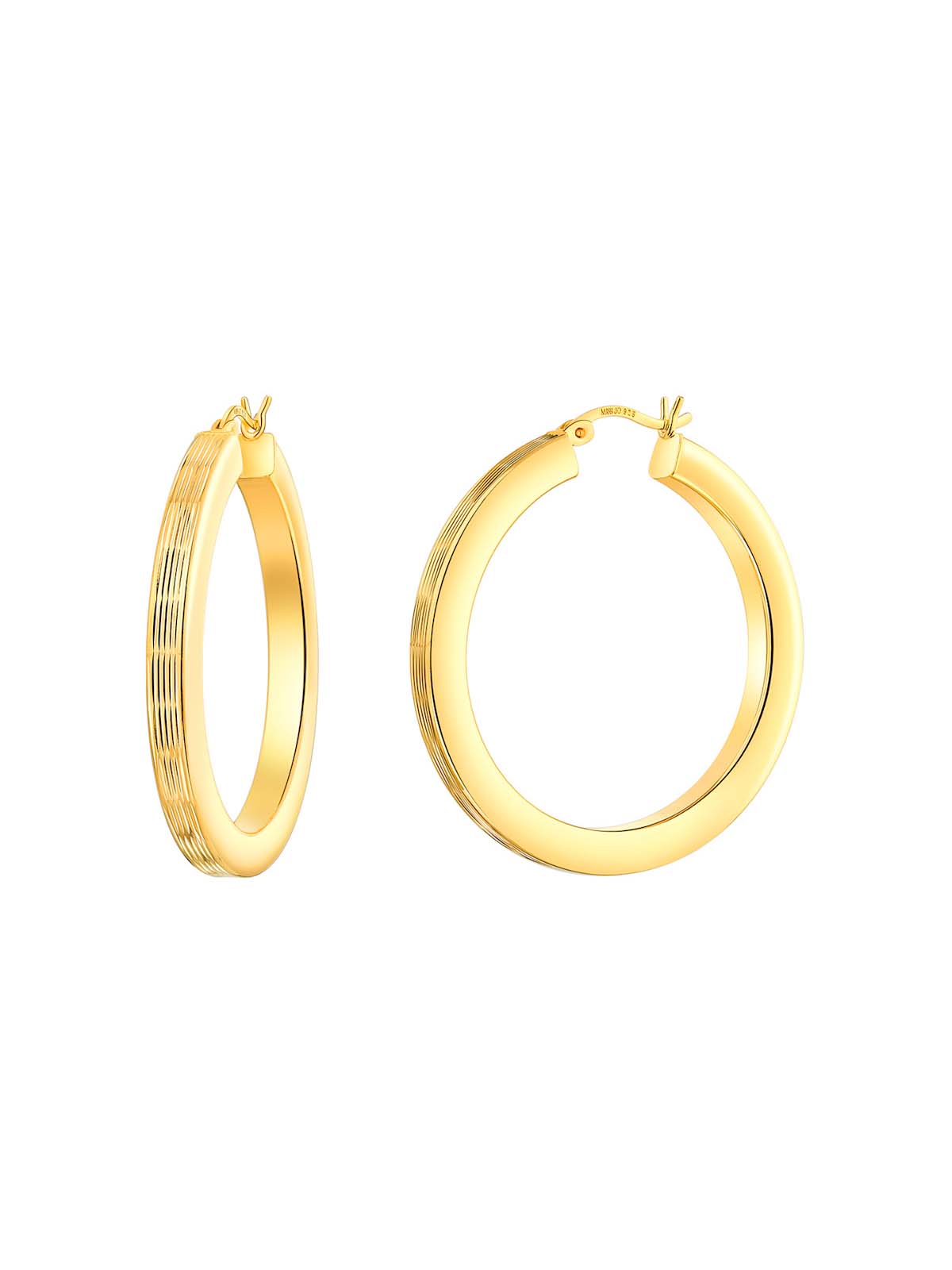Linear Textured Large Hoop Earrings