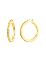 Linear Textured Large Hoop Earrings