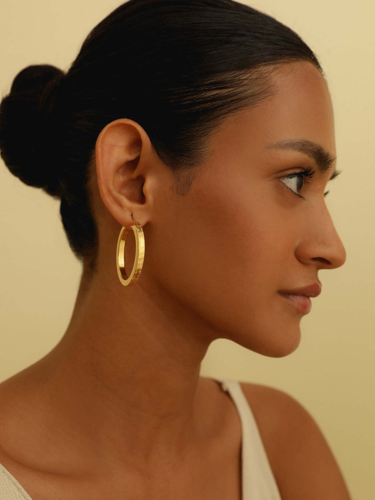 Egyptian Textured Large Hoop Earrings