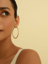 Oval Statement Hoop Earrings