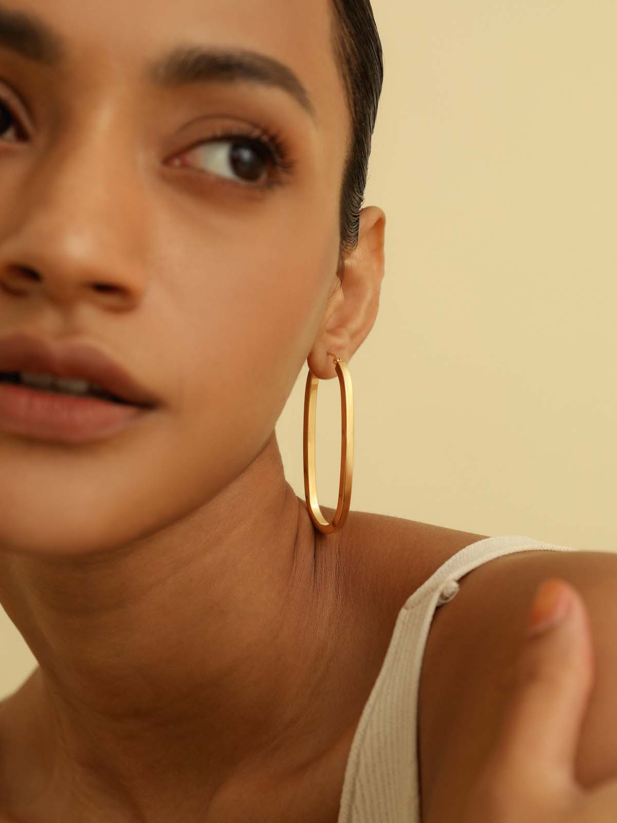 Geometric U Statement Hoop Earrings