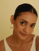 Bold Textured Large Hoop Earrings