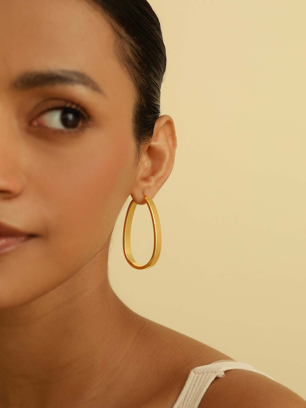 Elliptical Flare Statement Hoop Earrings
