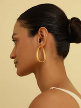 Elliptical Flare Statement Hoop Earrings