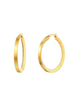 Tapered Ridges Large Hoop Earrings