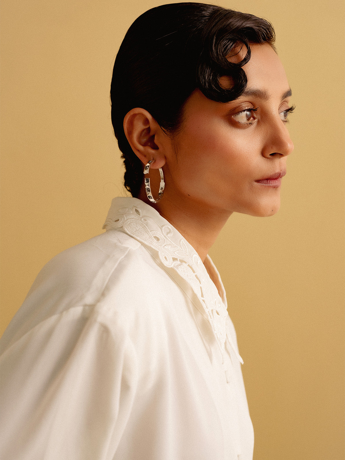 Sanjana Sanghi in Half Hoop Crystal Earrings