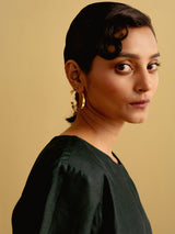 Sanjana Sanghi in Half Hoop Crystal Earrings
