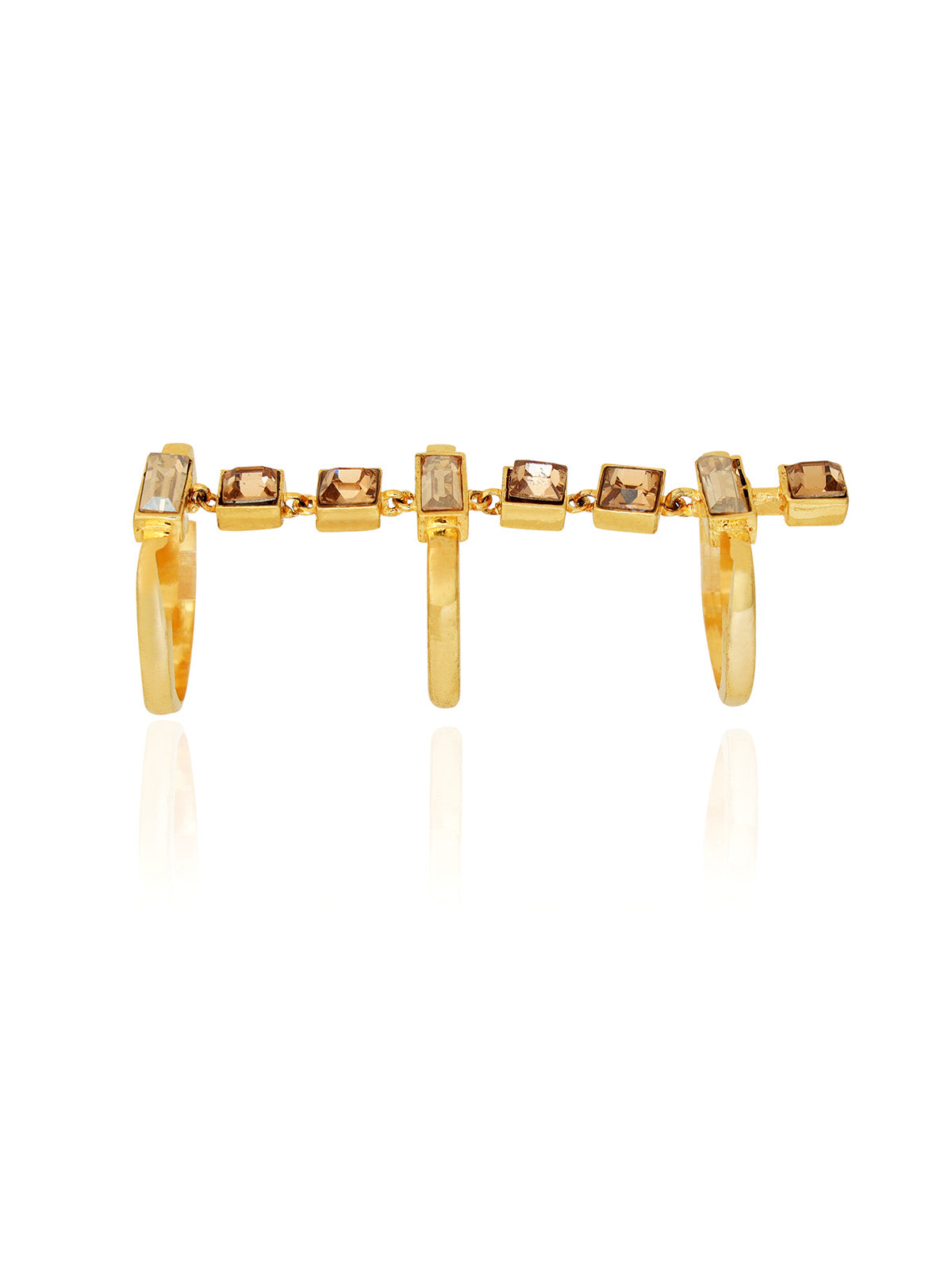 Elongated Finger Crystal Ring